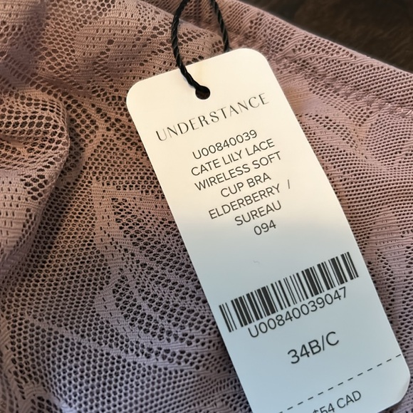 NWT lace wireless soft bra size 34B/C in lilac - Picture 7 of 7